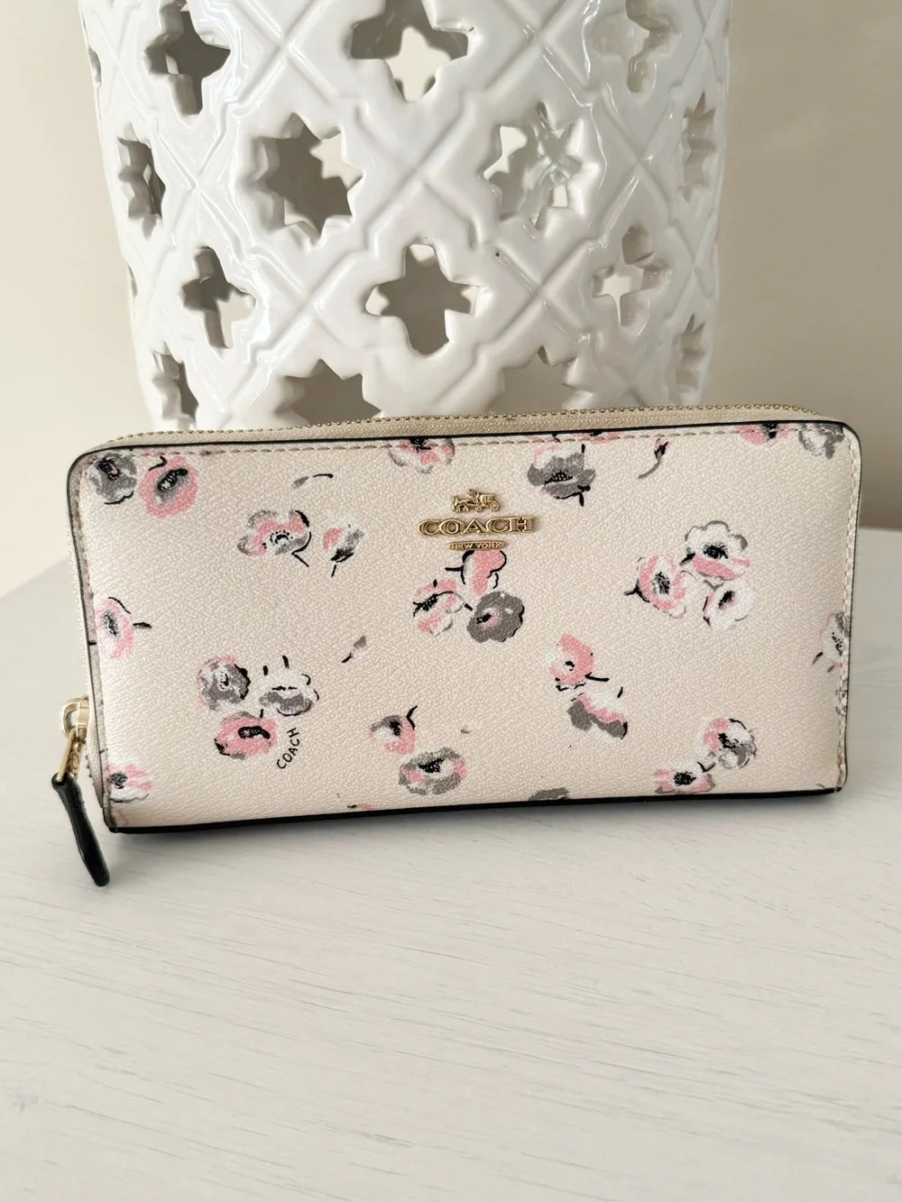 Coach HTF Wildflower Printed Long Zip Wallet